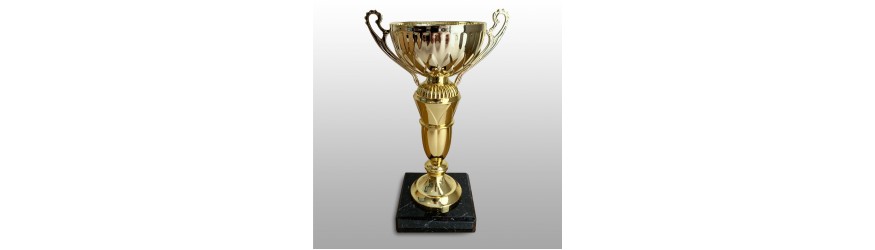 GOLD HANDLED TROPHY CUP ON GOLD RISER AVAILABLE IN 3 SIZES GOLD HANDLED TROPHY CUP ON GOLD RISER AVAILABLE IN 3 SIZES